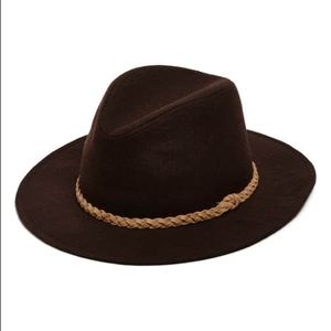BP Wide Brim Fedora Hat Dark Brown